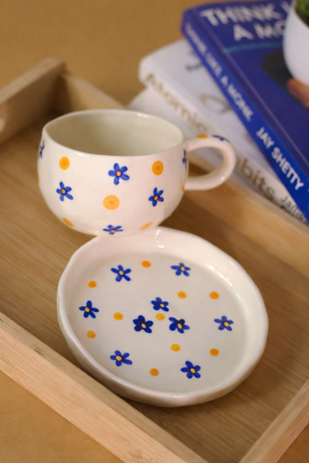 Little Blue Flowers Coffee Cup & Saucer Set