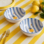 Lemon Stripe Bowl