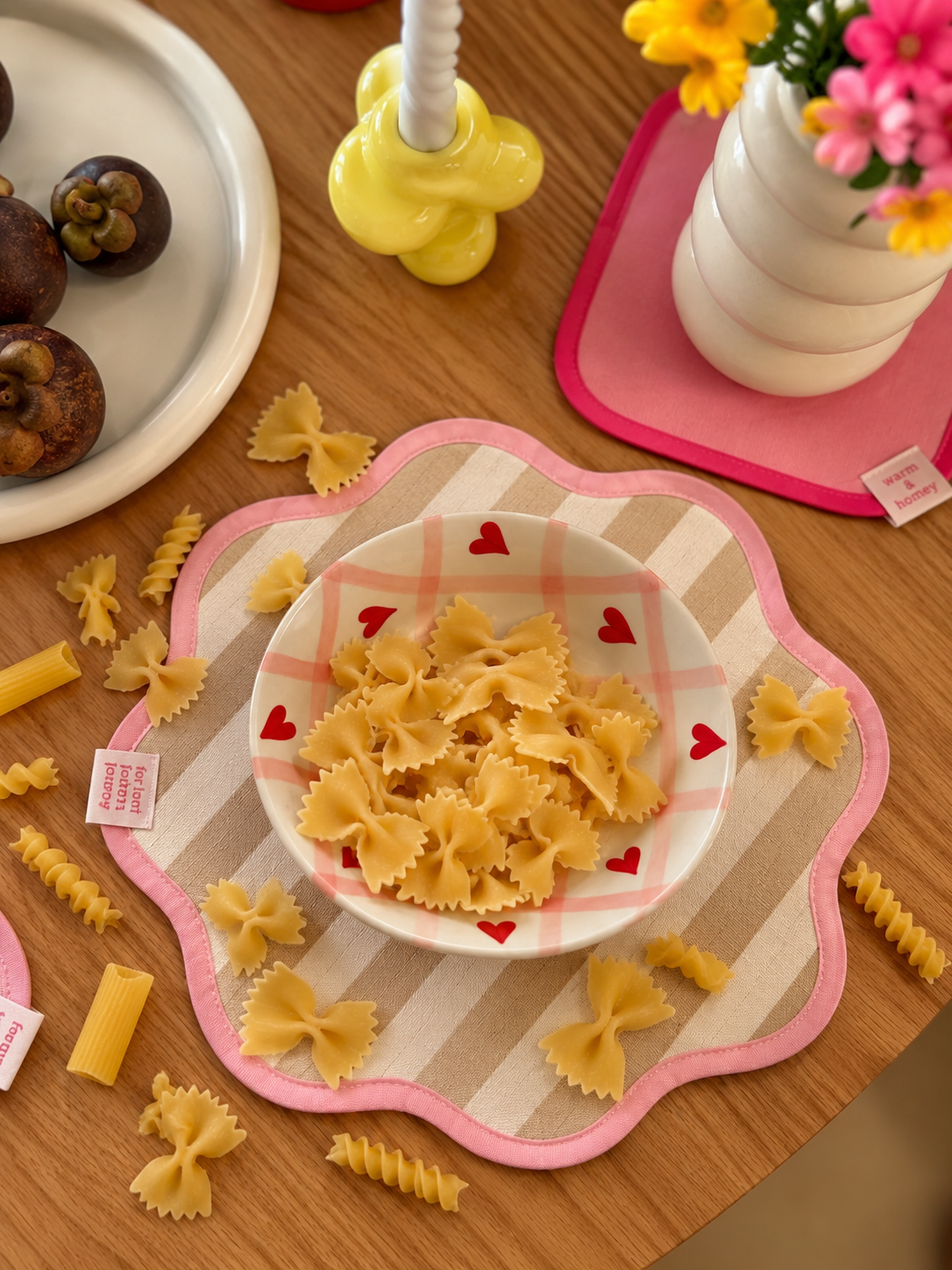 Love Checkered Pasta plate