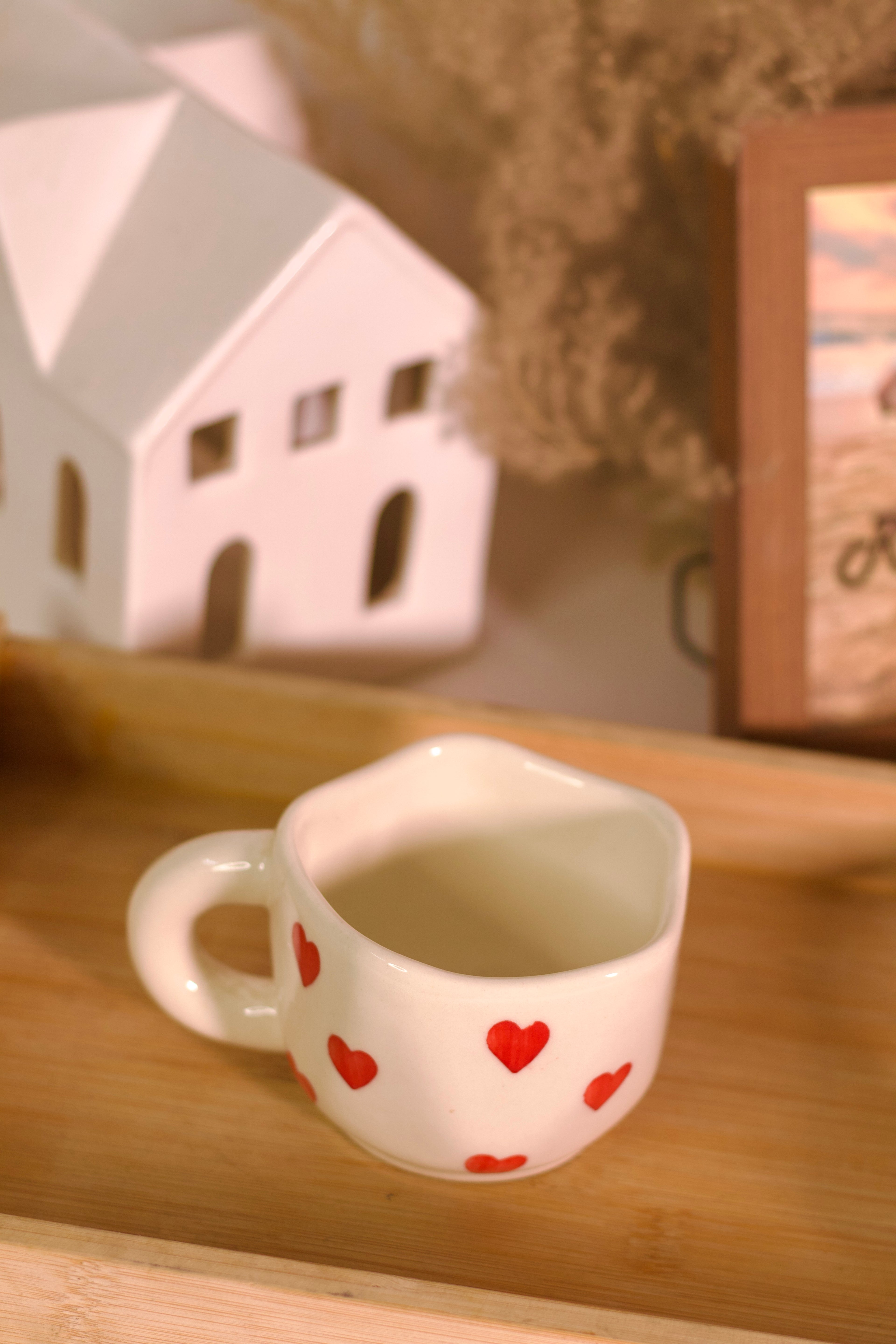 Red Mini Heart Ceramic Coffee Mug