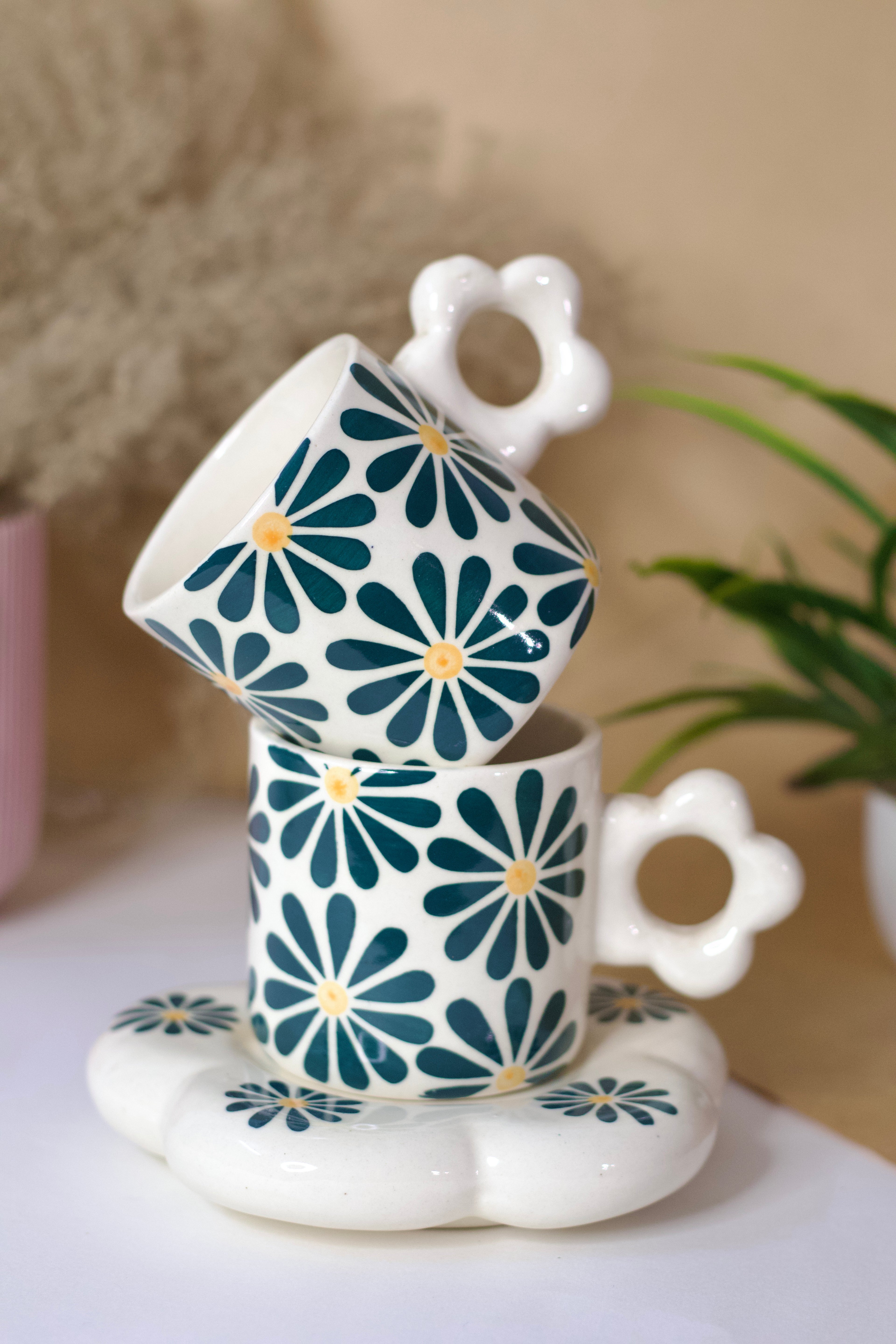 Good Morning Daisy Coffee Cup & Saucer Set