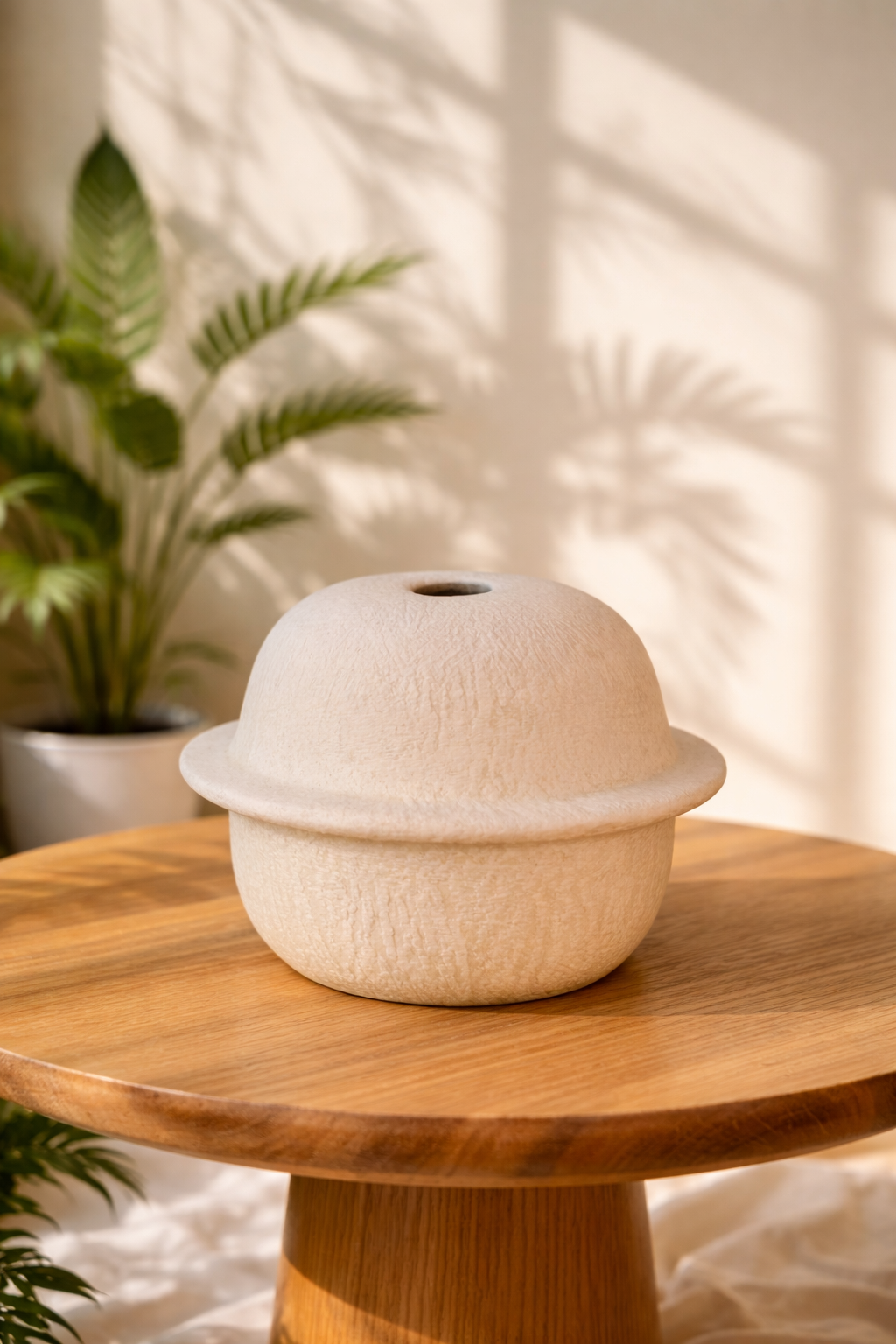 Textured Round Ceramic Vase