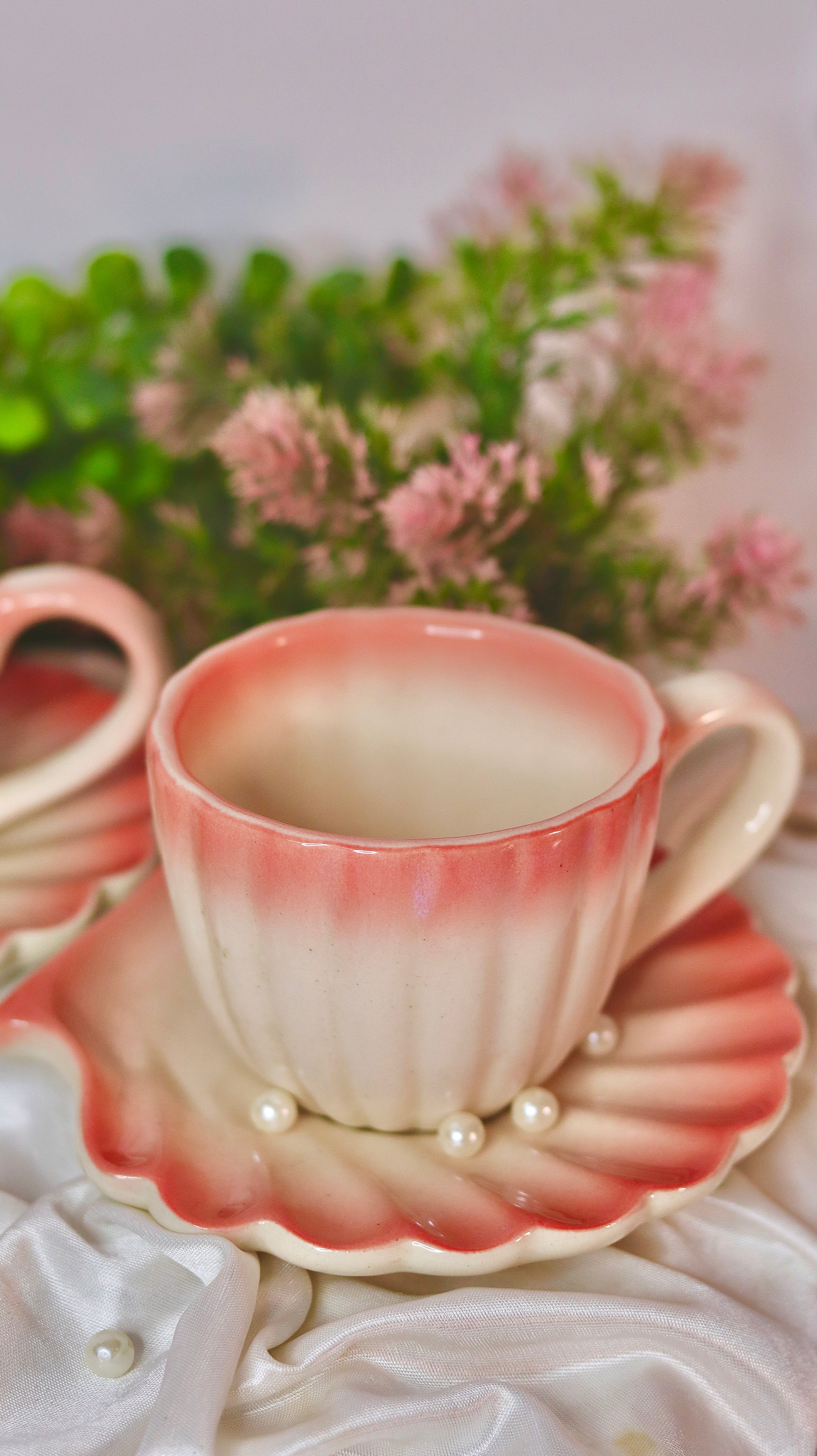 Coral Shell Cup & Saucer