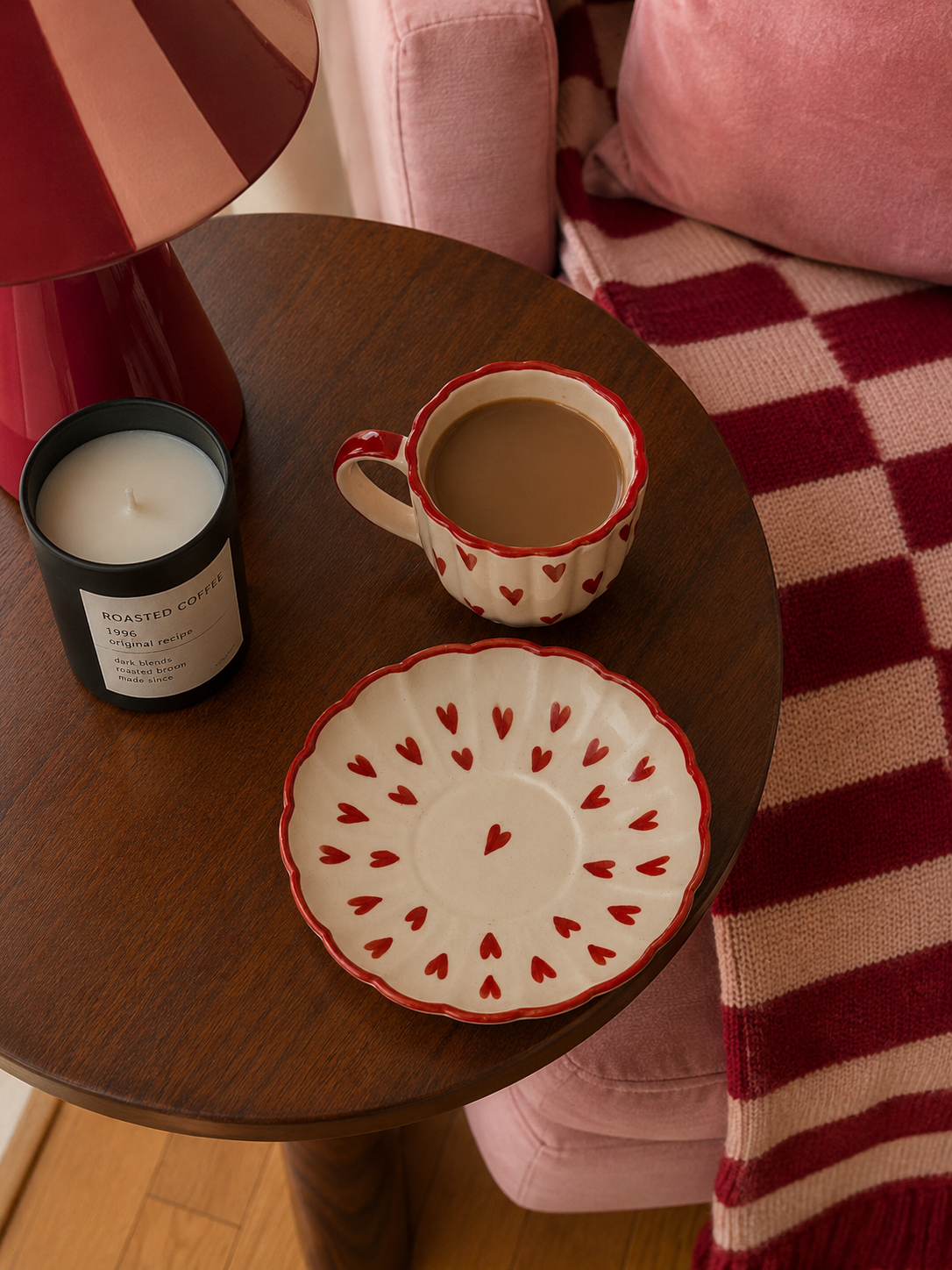 Amour Heart Ceramic Cup & Saucer