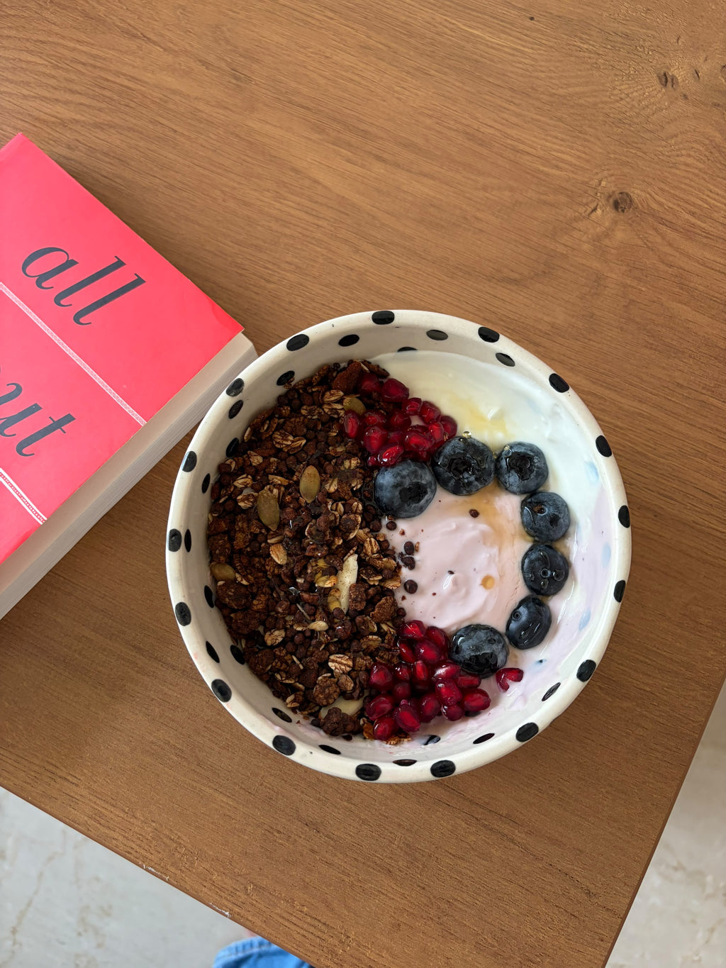 Polka dot ceramic bowl