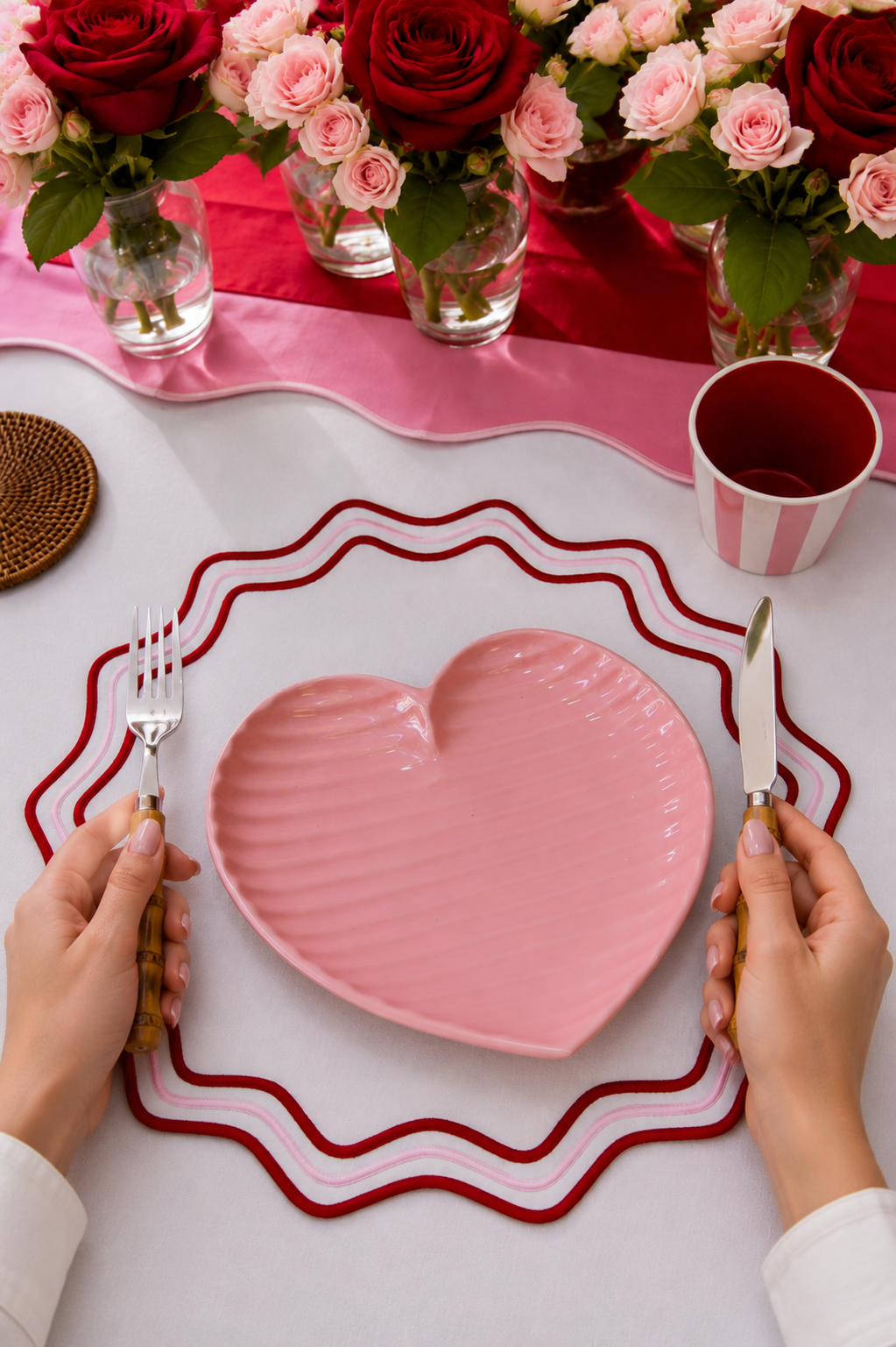 Pink Blush Heart Plate - Medium