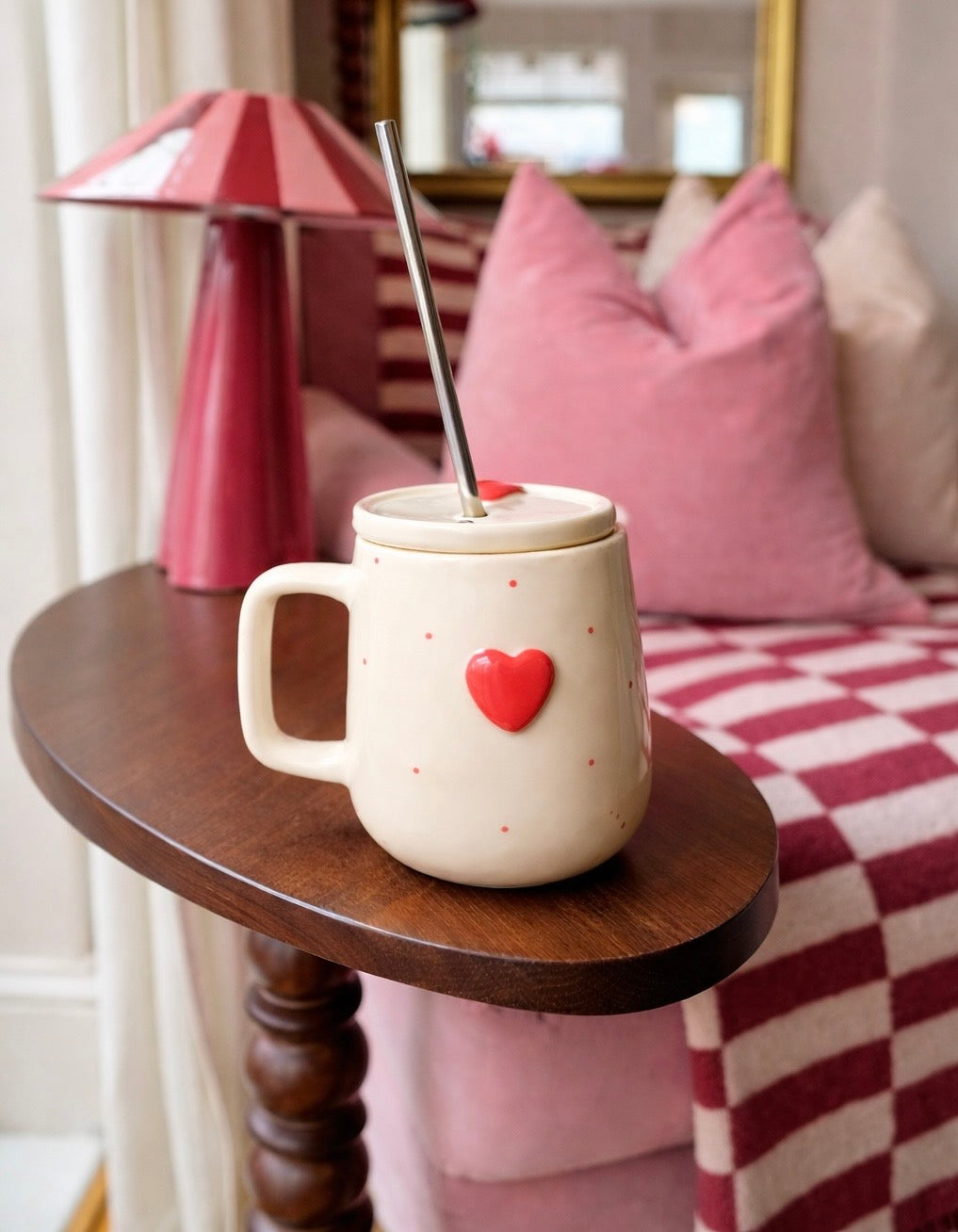 Heart & Dotty Ceramic Sipper
