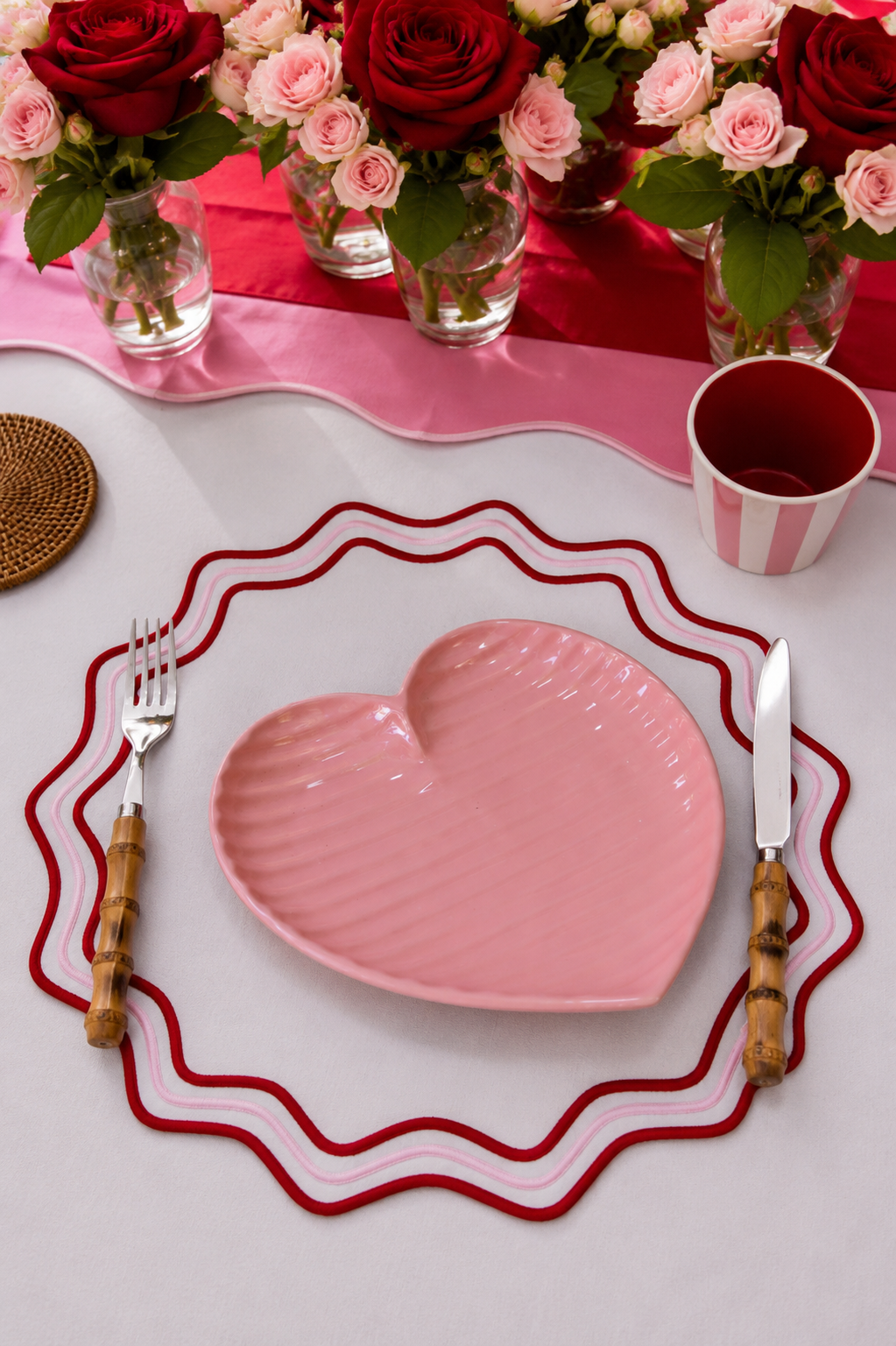 Pink Blush Heart Plate - Medium