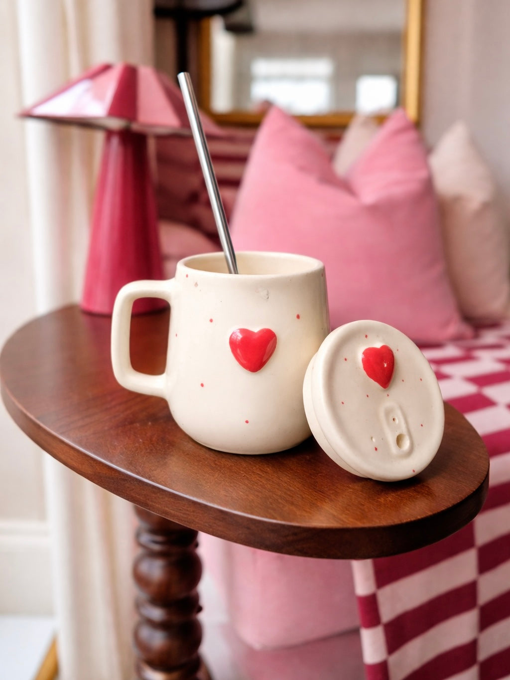 Heart & Dotty Ceramic Sipper
