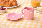 Pink Heart Coffee Mug  & Saucer