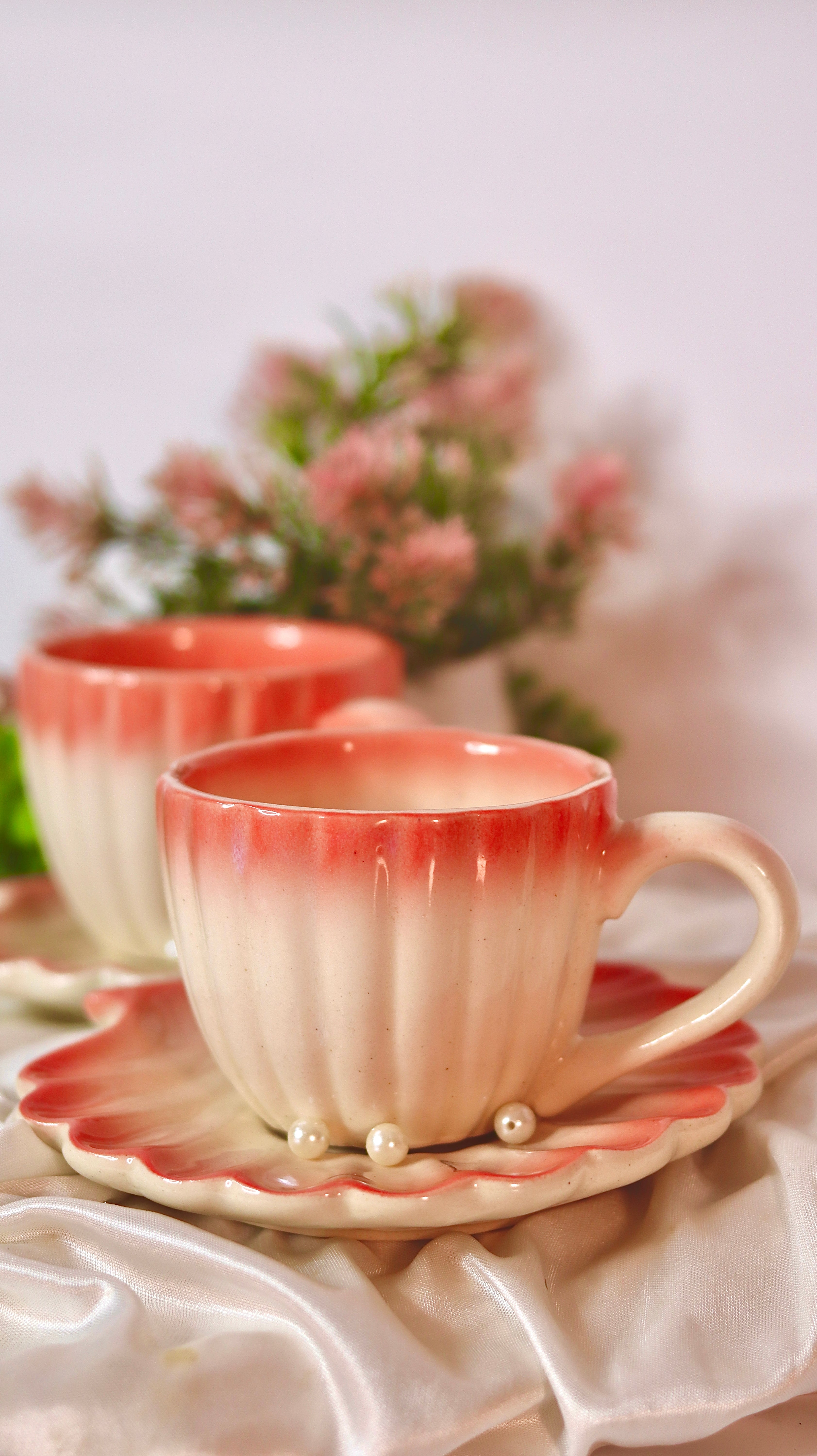 Coral Shell Cup & Saucer