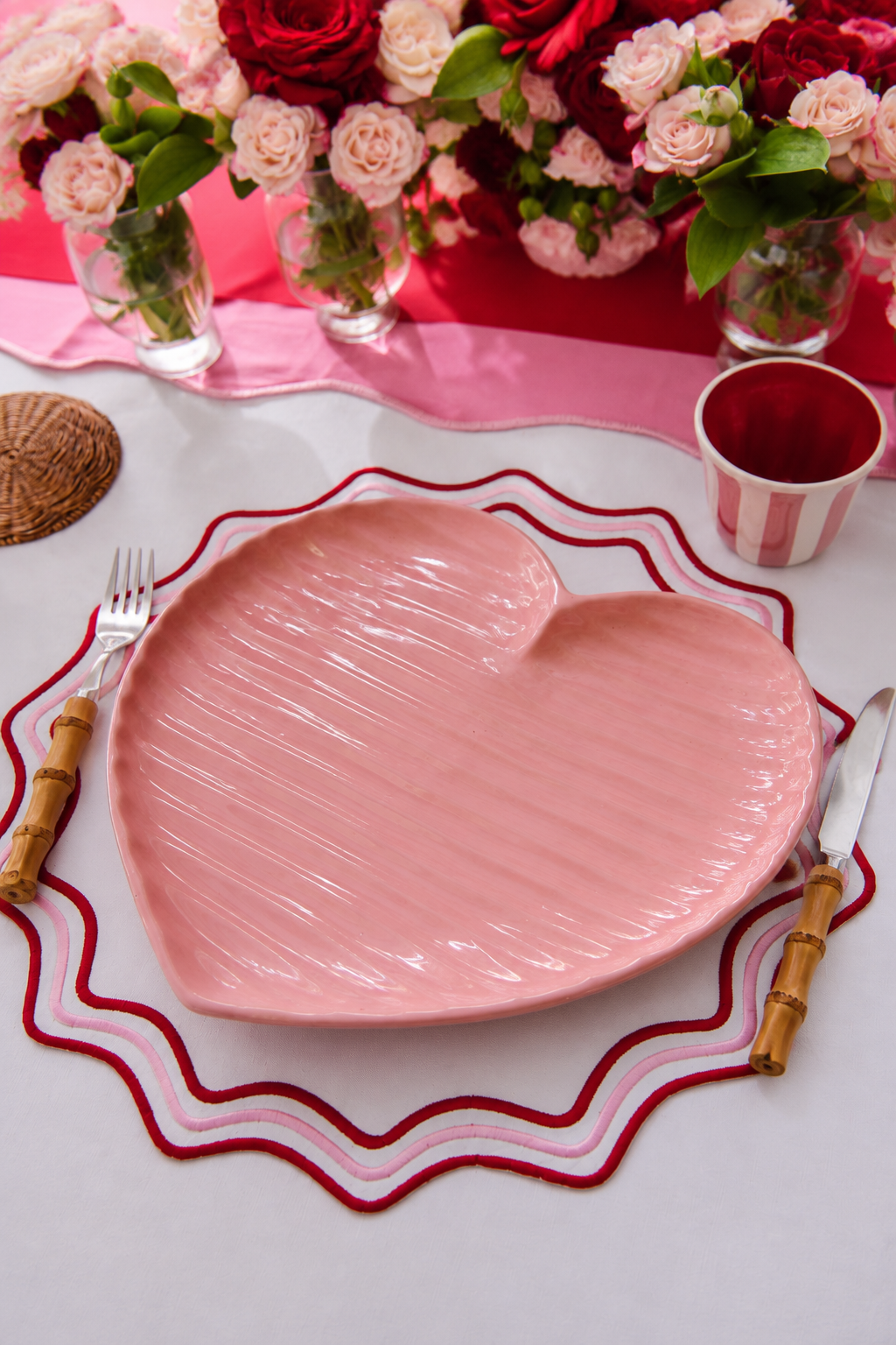 Pink Blush Heart Plate - Large