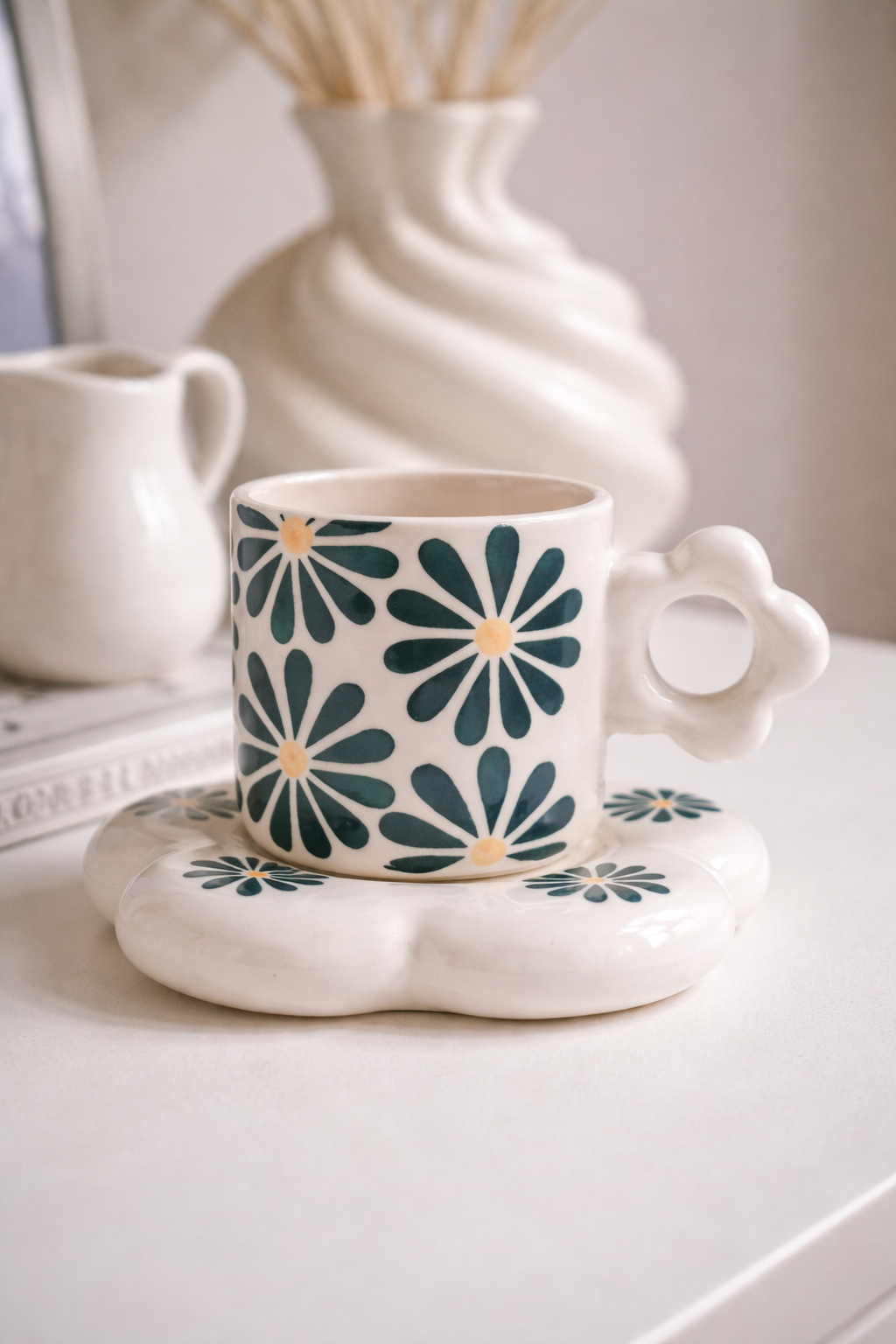 Good Morning Daisy Coffee Cup & Saucer Set