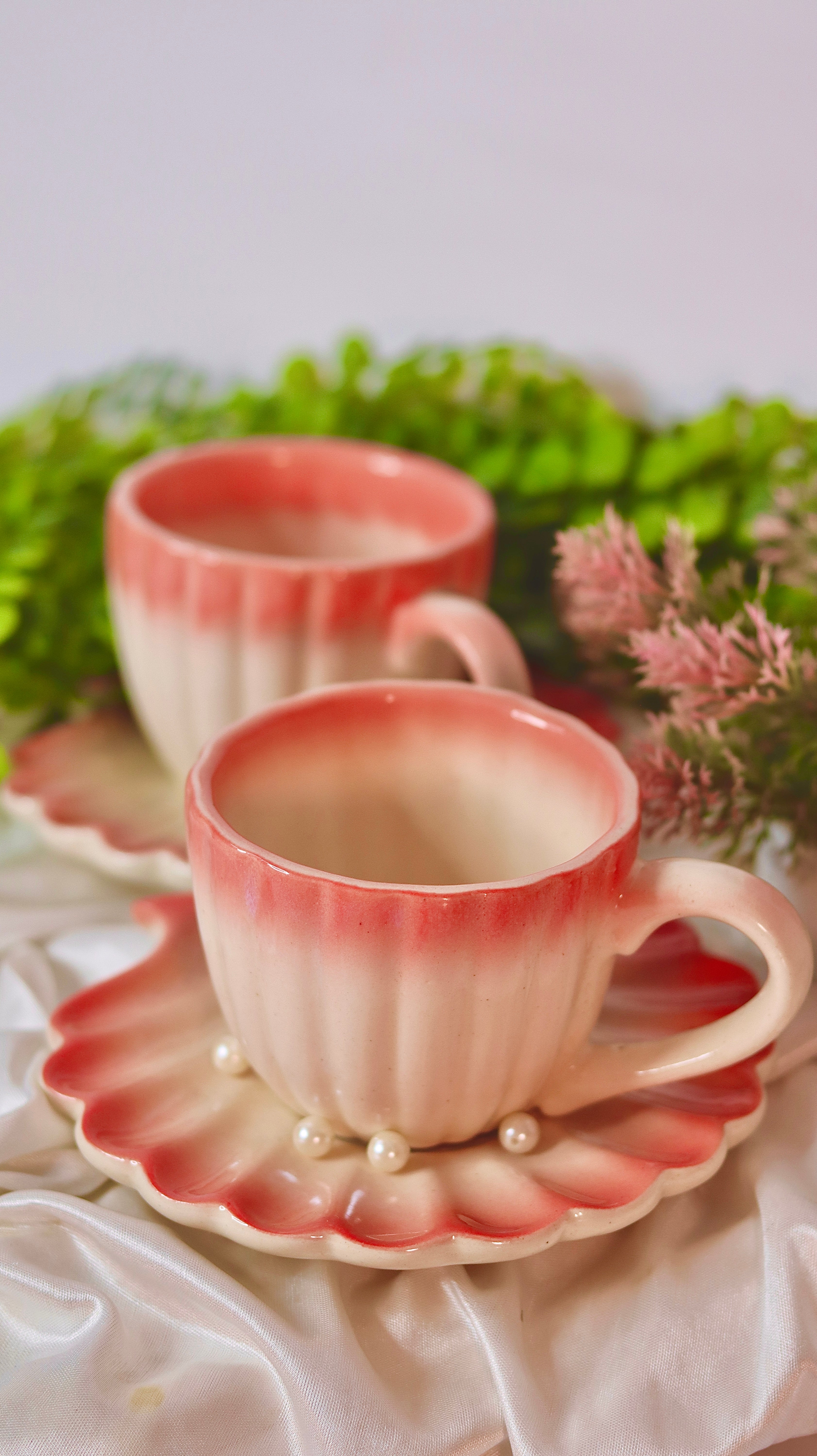 Coral Shell Cup & Saucer