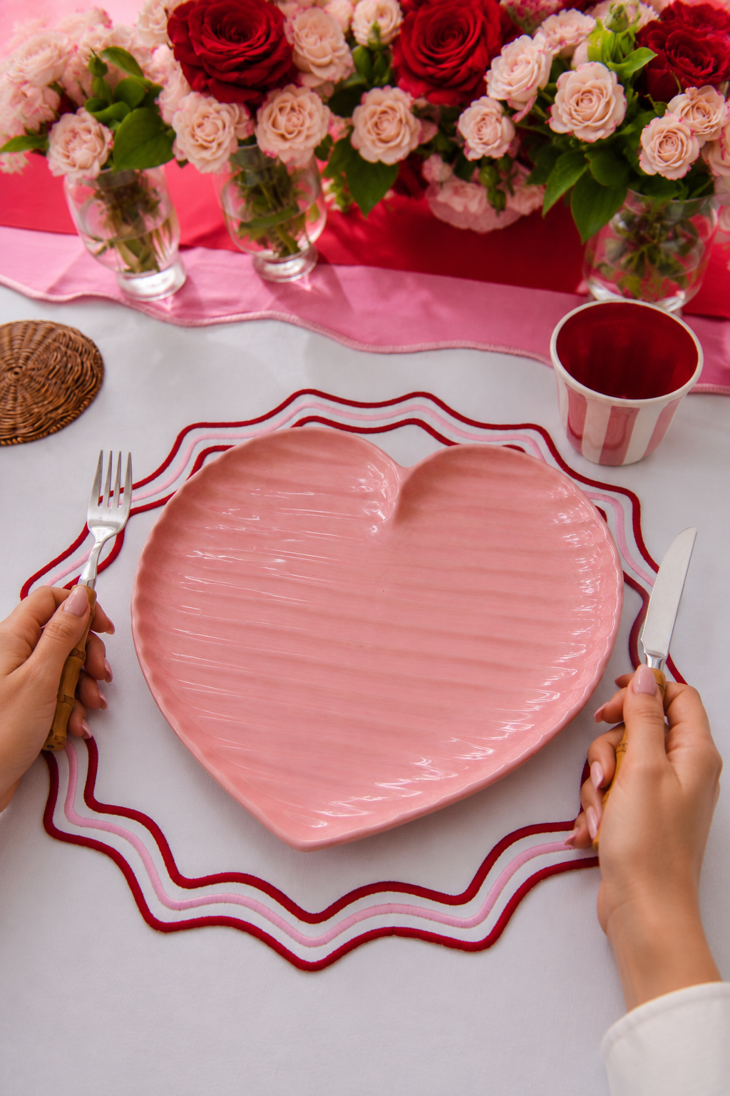 Pink Blush Heart Plate - Large
