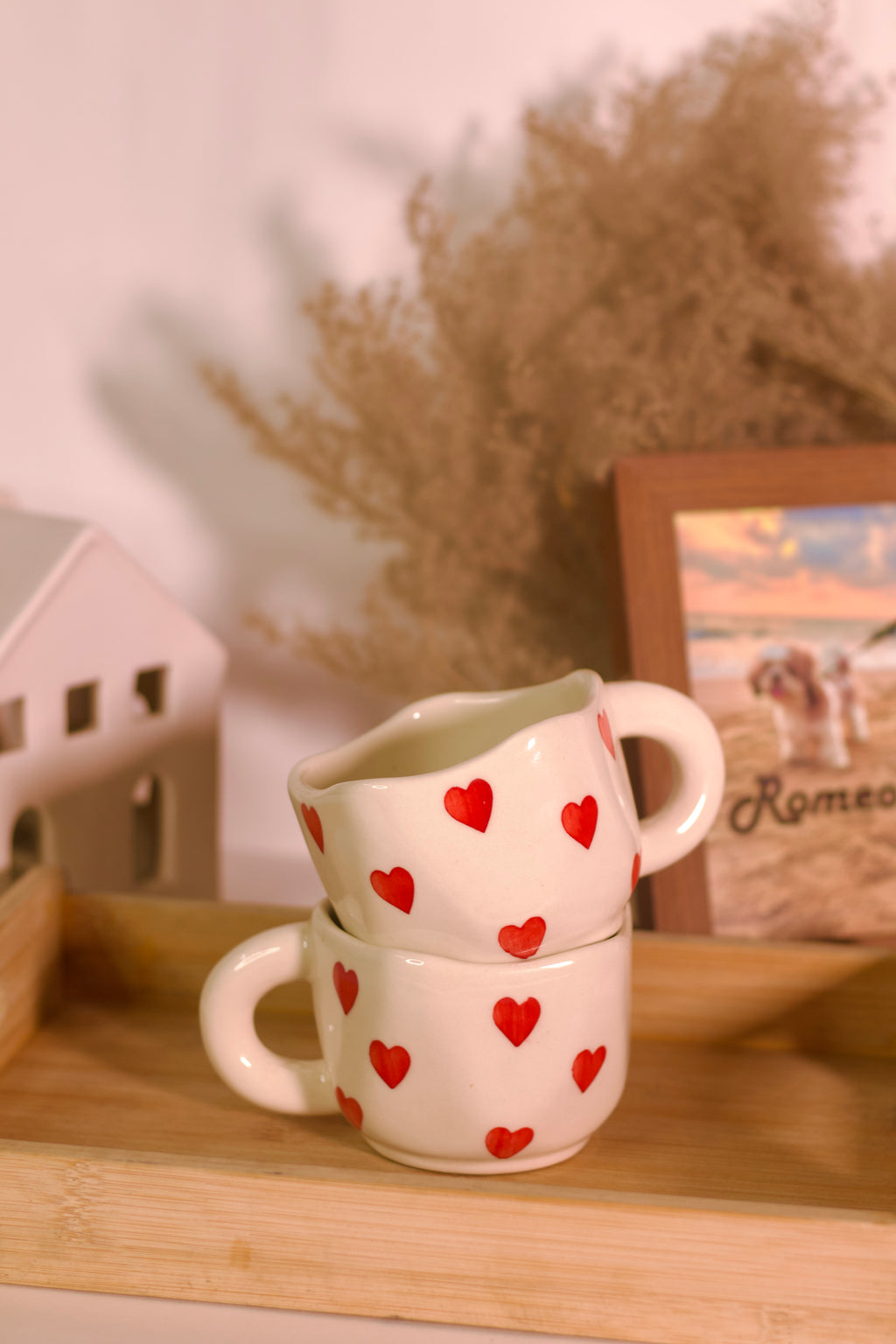 Red Mini Heart Ceramic Coffee Mug