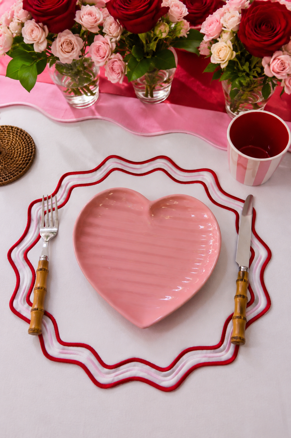 Pink Blush Heart Plate - Medium