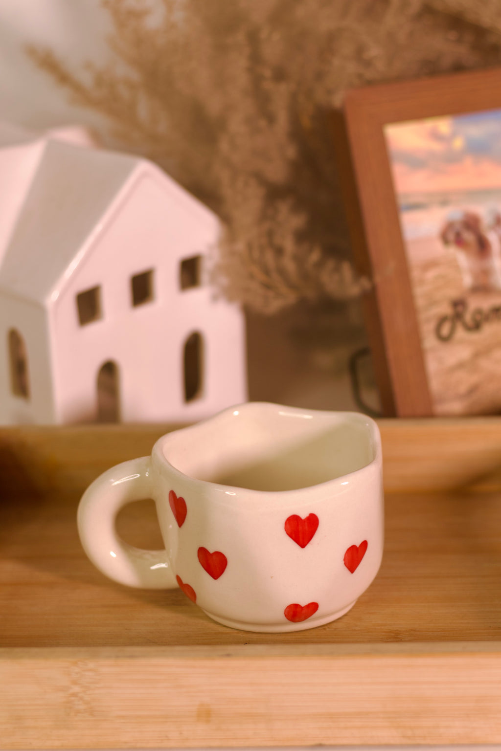 Red Mini Heart Ceramic Coffee Mug