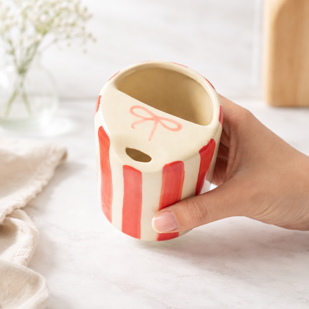 Bow Red Strip Tumbler
