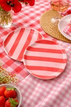 Red & Pink Strip Cookie Plate