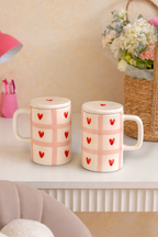 Sweetheart Checks Tall Mug With Lid
