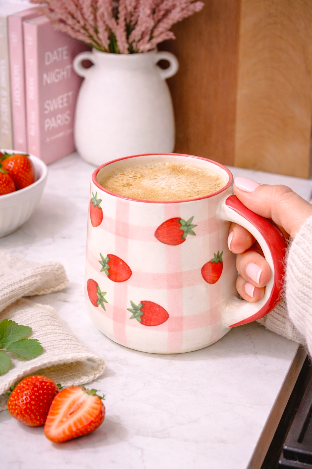 Strawberry Check Mug