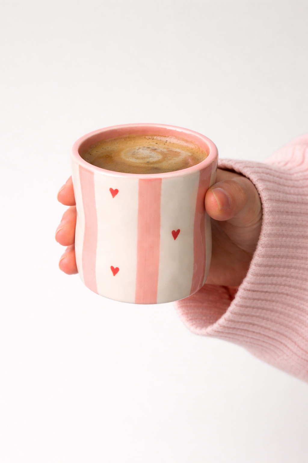 Pink Heart Strip Pinch Tumbler