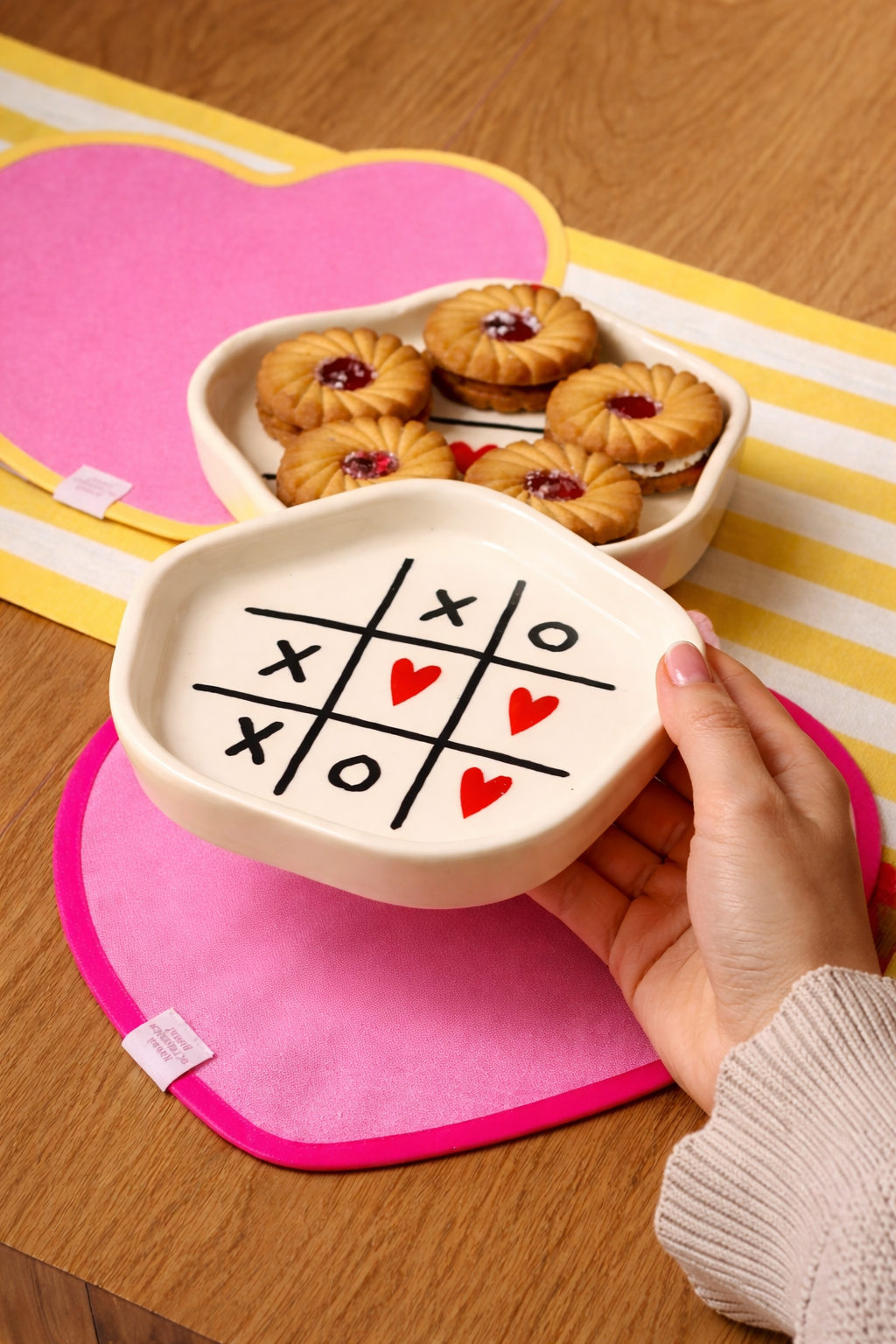 Tic - Tac Heart Dessert Plate