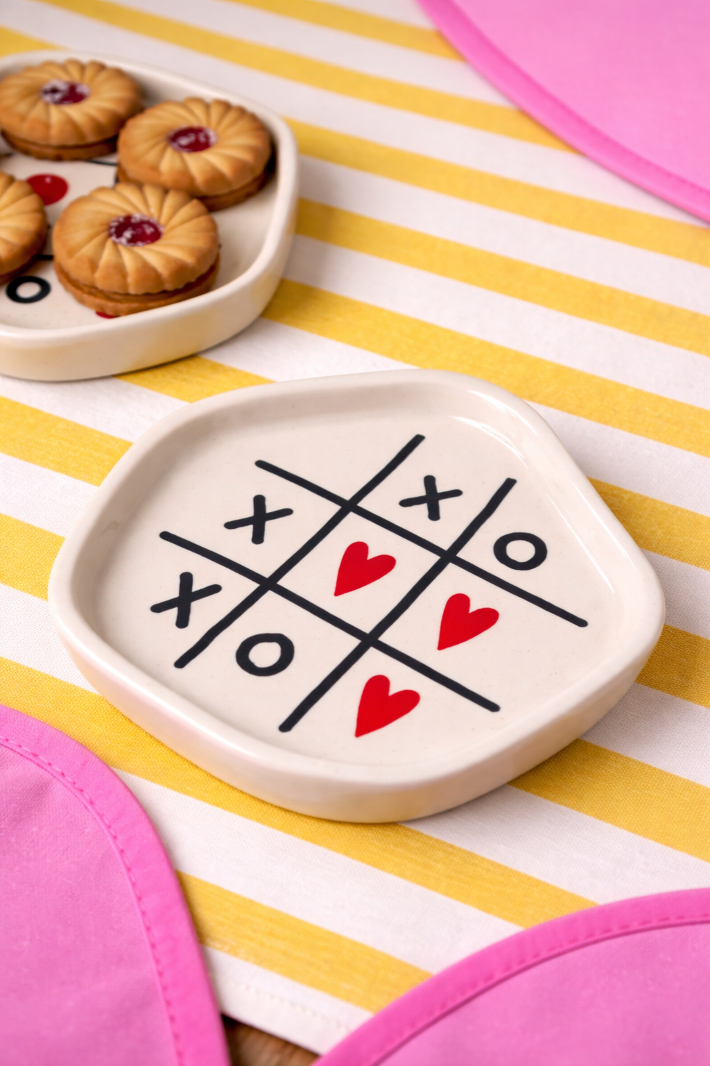Tic - Tac Heart Dessert Plate