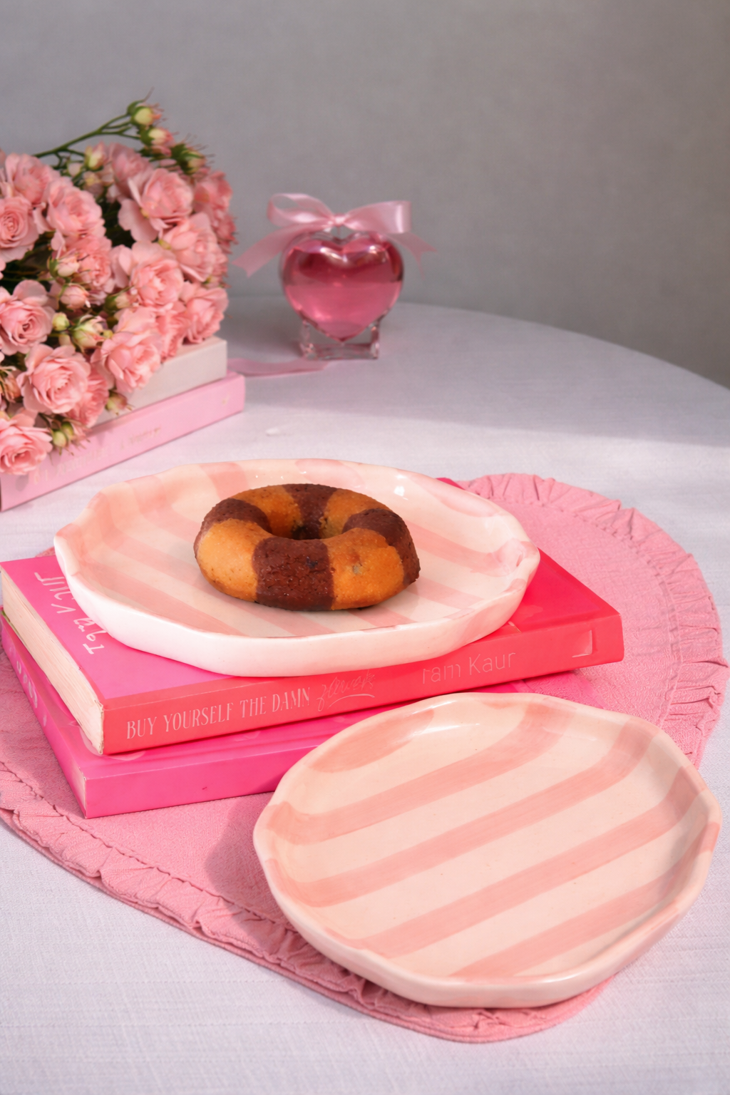Blush Strip Cookie Plate
