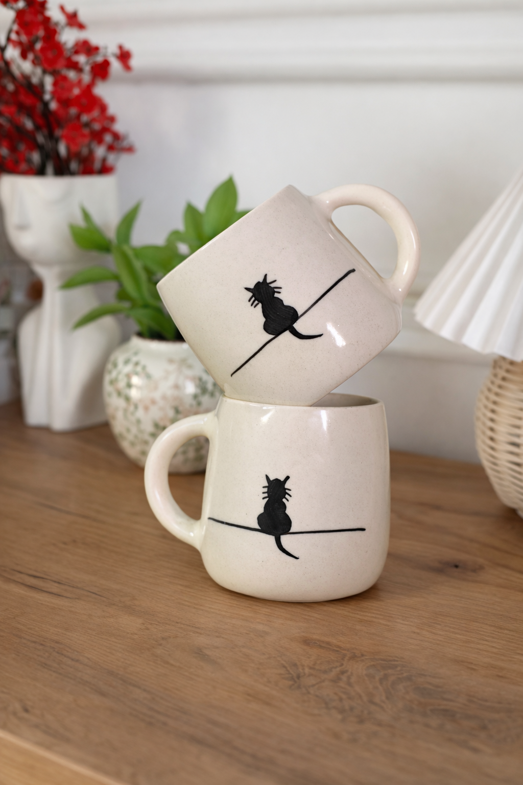 Little Black Sitting Cat Coffee Mug