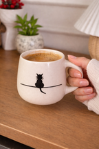 Little Black Sitting Cat Coffee Mug