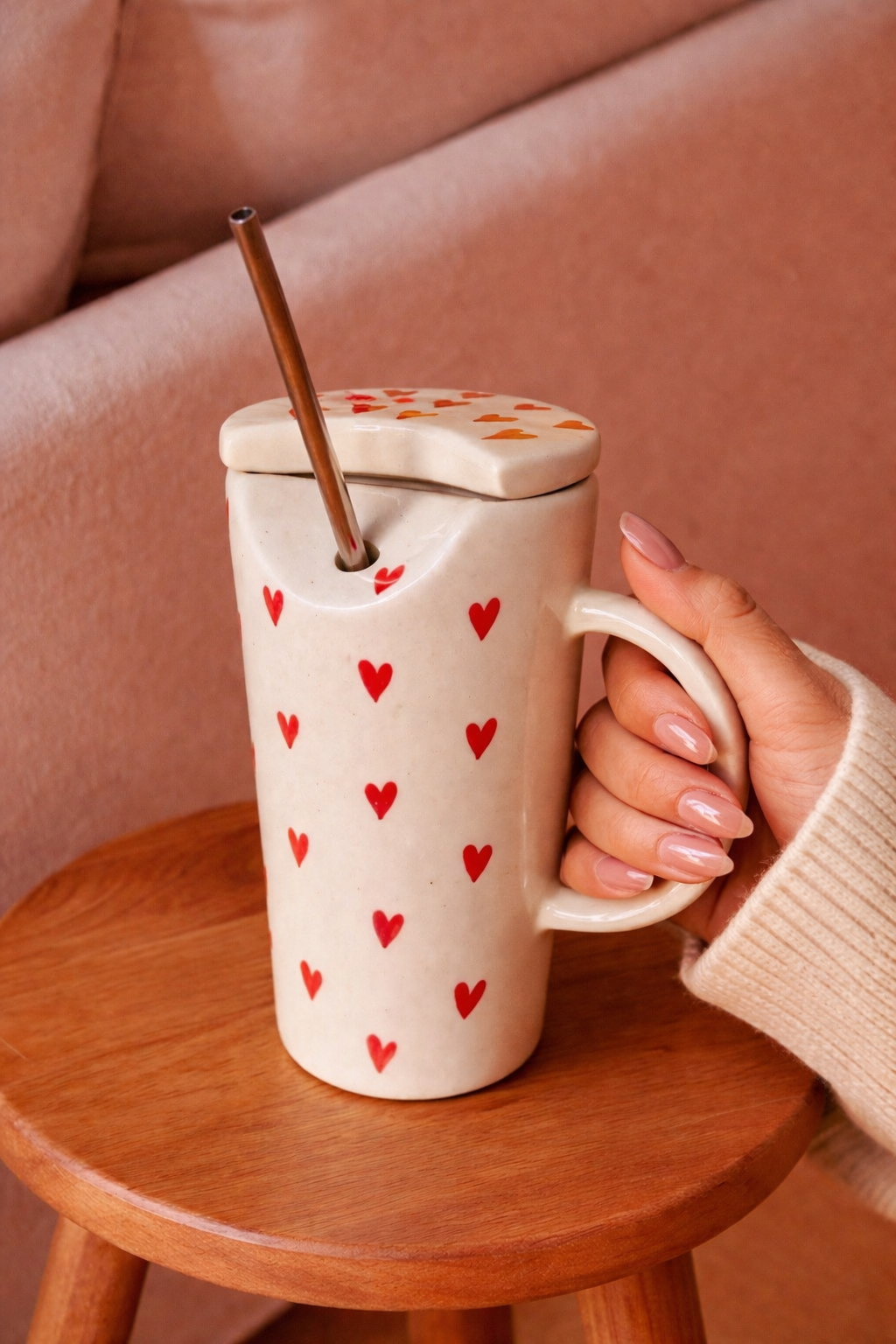 Mini Heart Ceramic Sipper