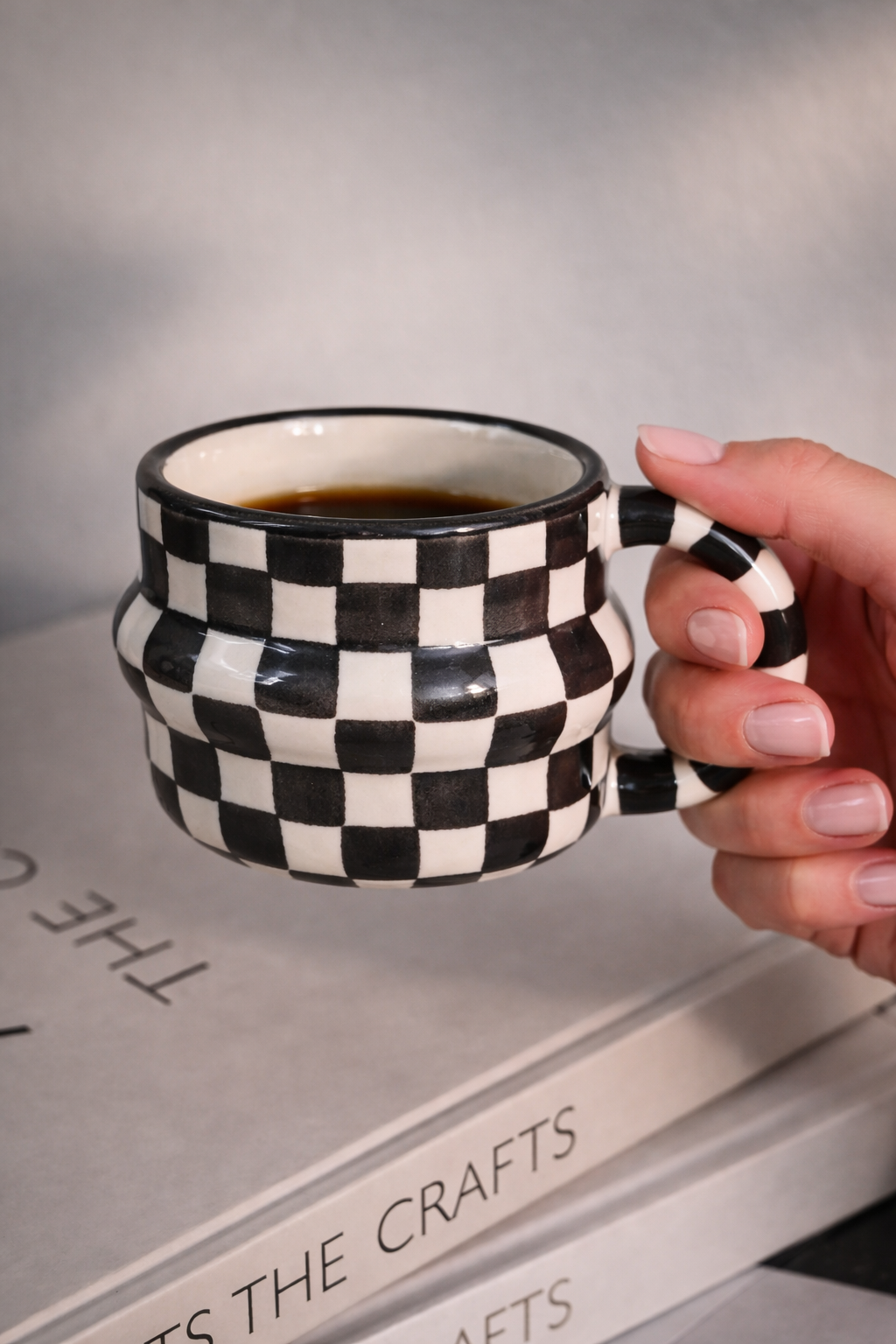 Black & White Checkmate Coffee Cup
