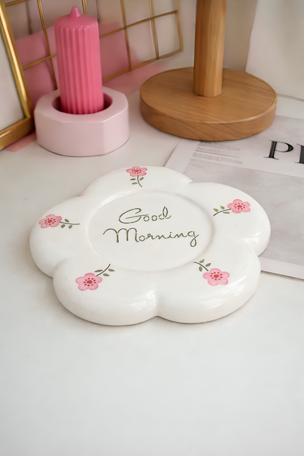 Pink Blossom Good Morning Coffee Cup & Saucer Set