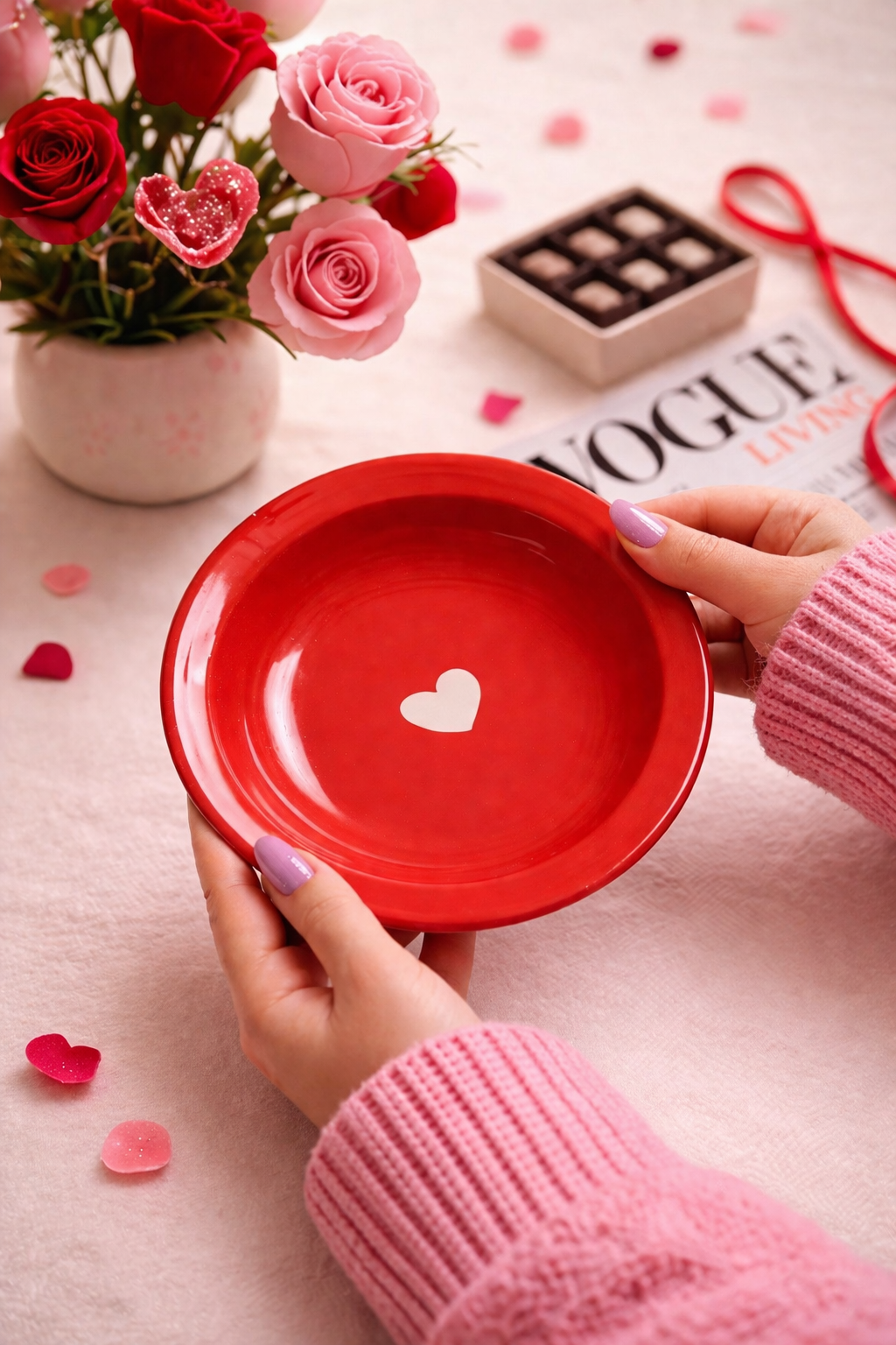 Sweetheart Pasta Plate - Red