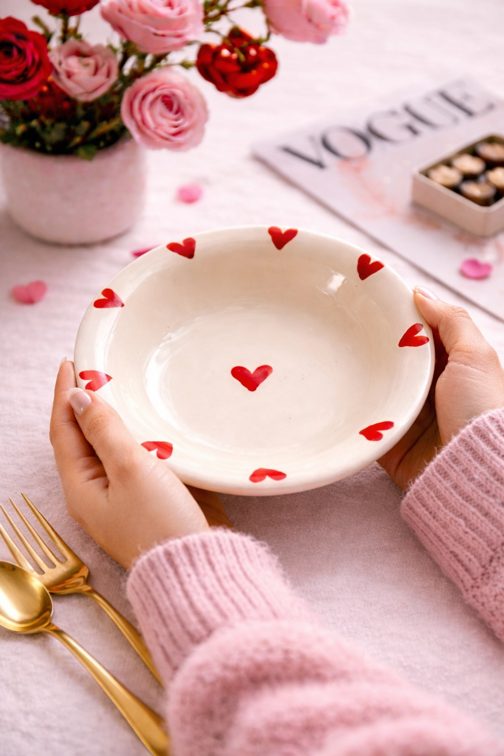 Sweetheart Pasta plate - white