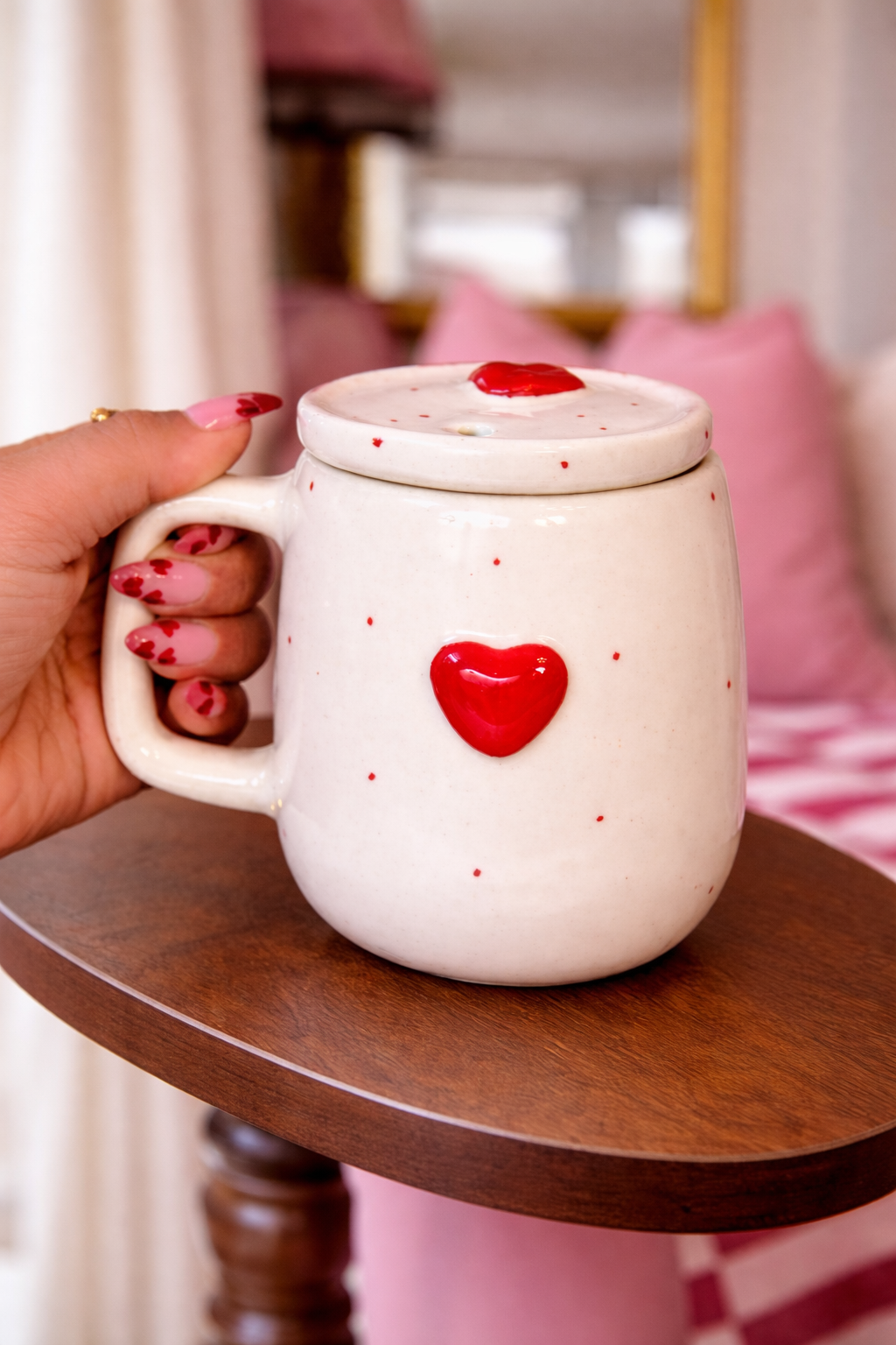 Heart & Dotty Ceramic Sipper