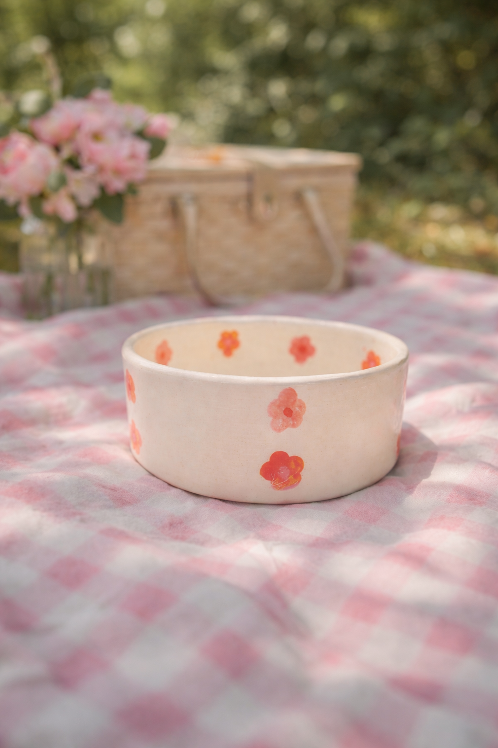 Summer Peachy  Floral Bowl
