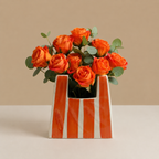 Mini orange Tote Vase / Organizer