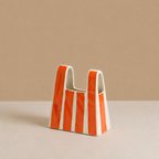 Mini orange Tote Vase / Organizer