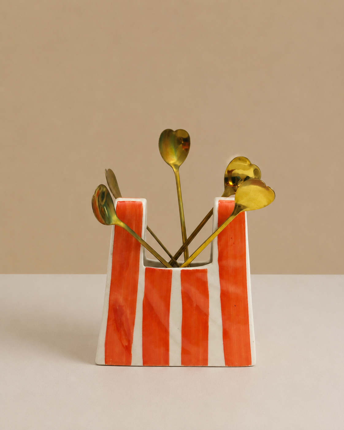 Mini orange Tote Vase / Organizer
