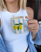 Lemon Blue Stripe Mug