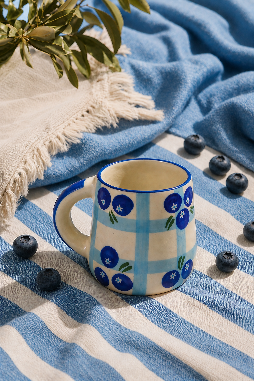 Blueberry Checkered coffee Mug