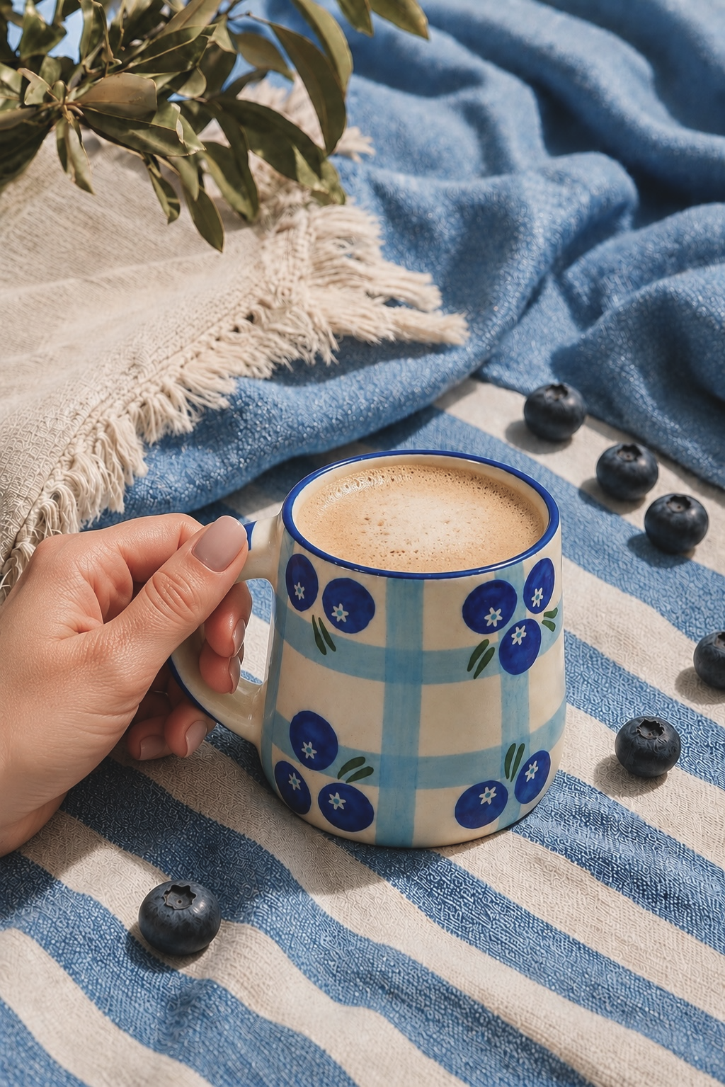 Blueberry Checkered coffee Mug