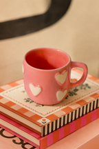 Pink 3D Pop Heart Handmade Coffee Mug