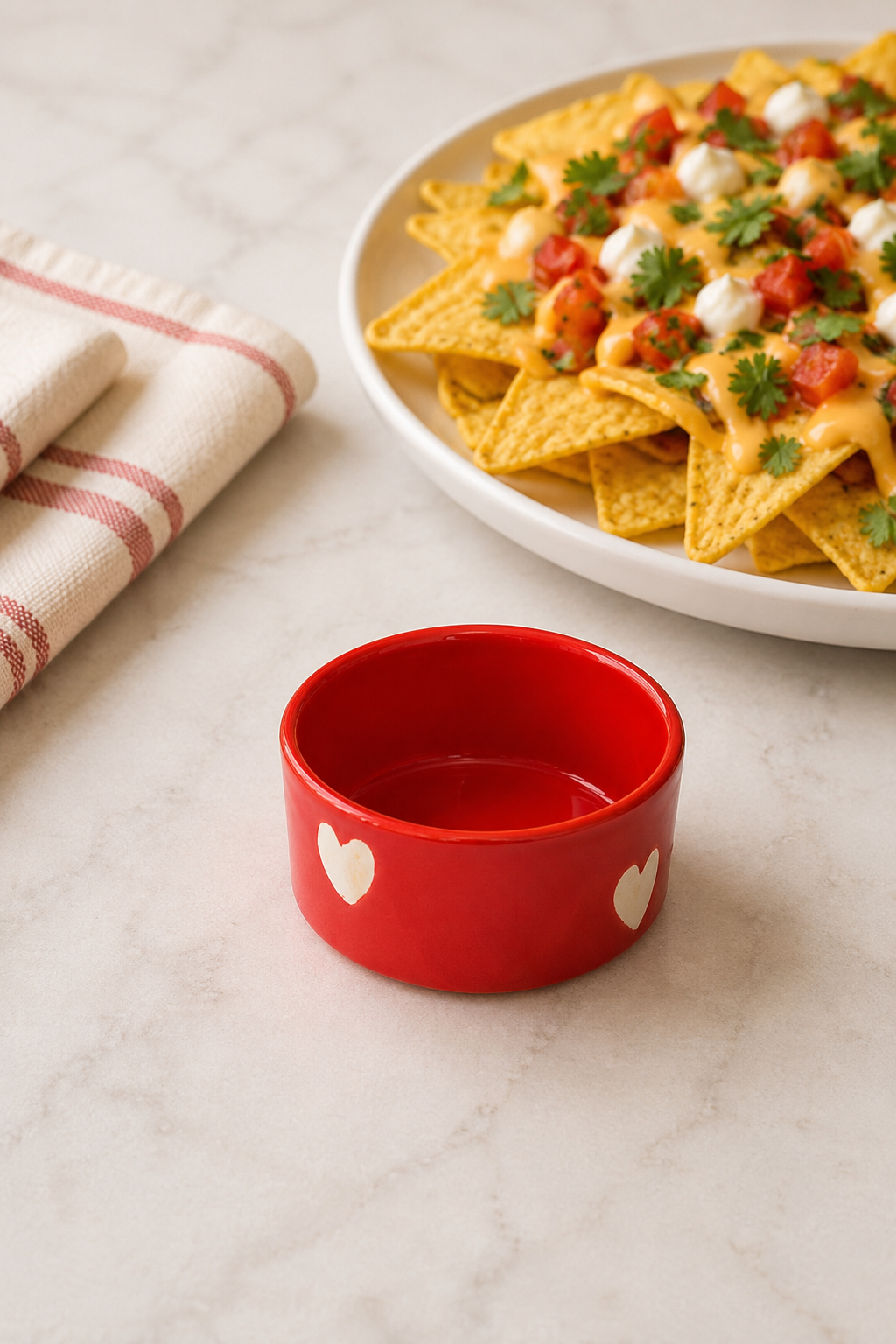 Red Love Heart Dip Bowl