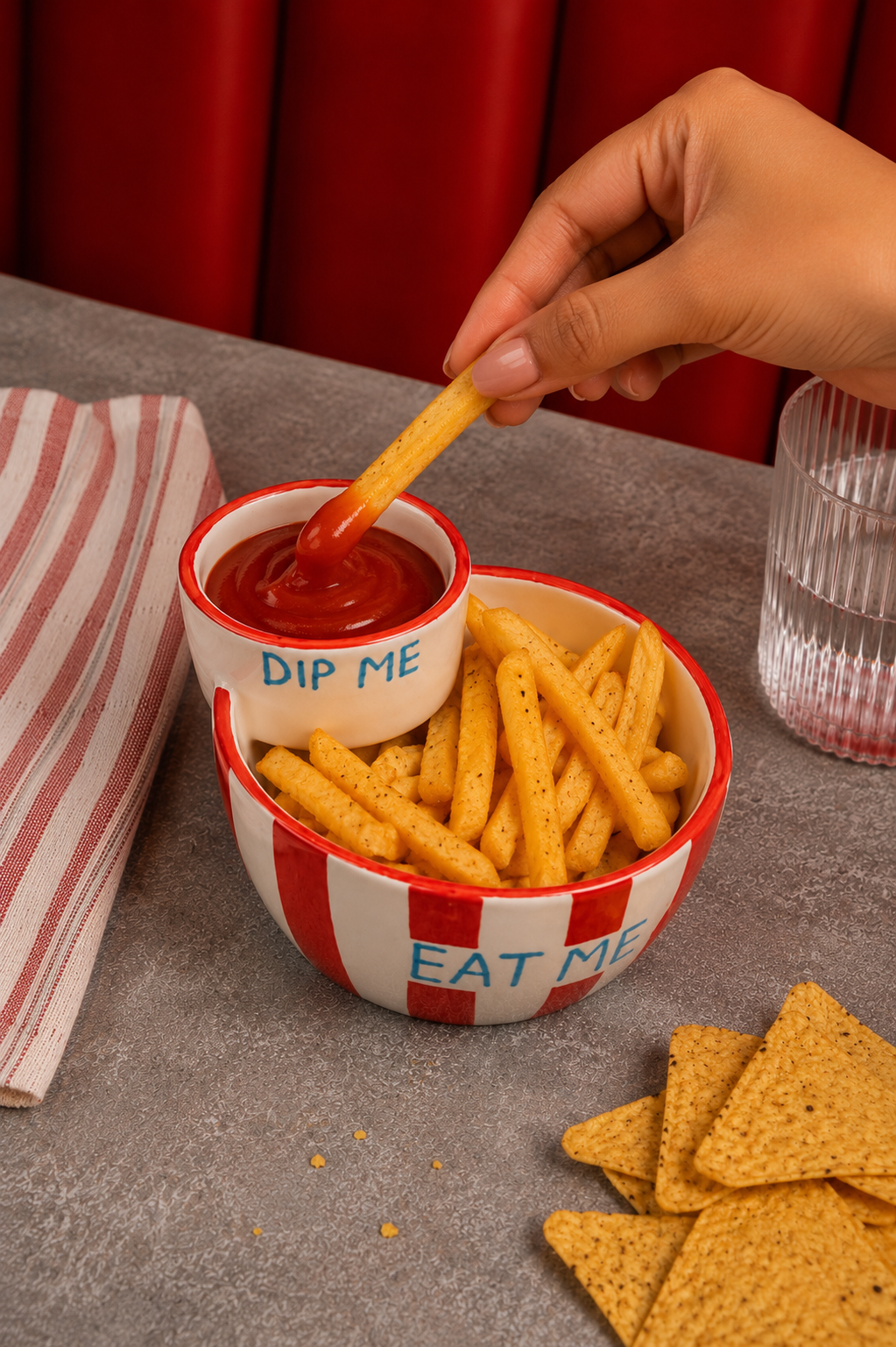 Dip Me & Eat Me Ceramic Chip & Dip Bowl