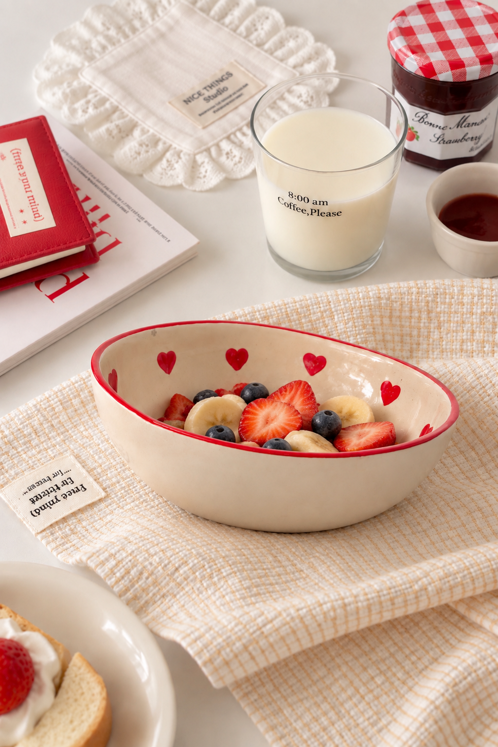 Red Heart Ceramic Bowl – Large