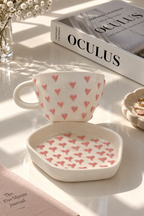 Darling Ceramic Cup & Saucer – Heart Gift Set